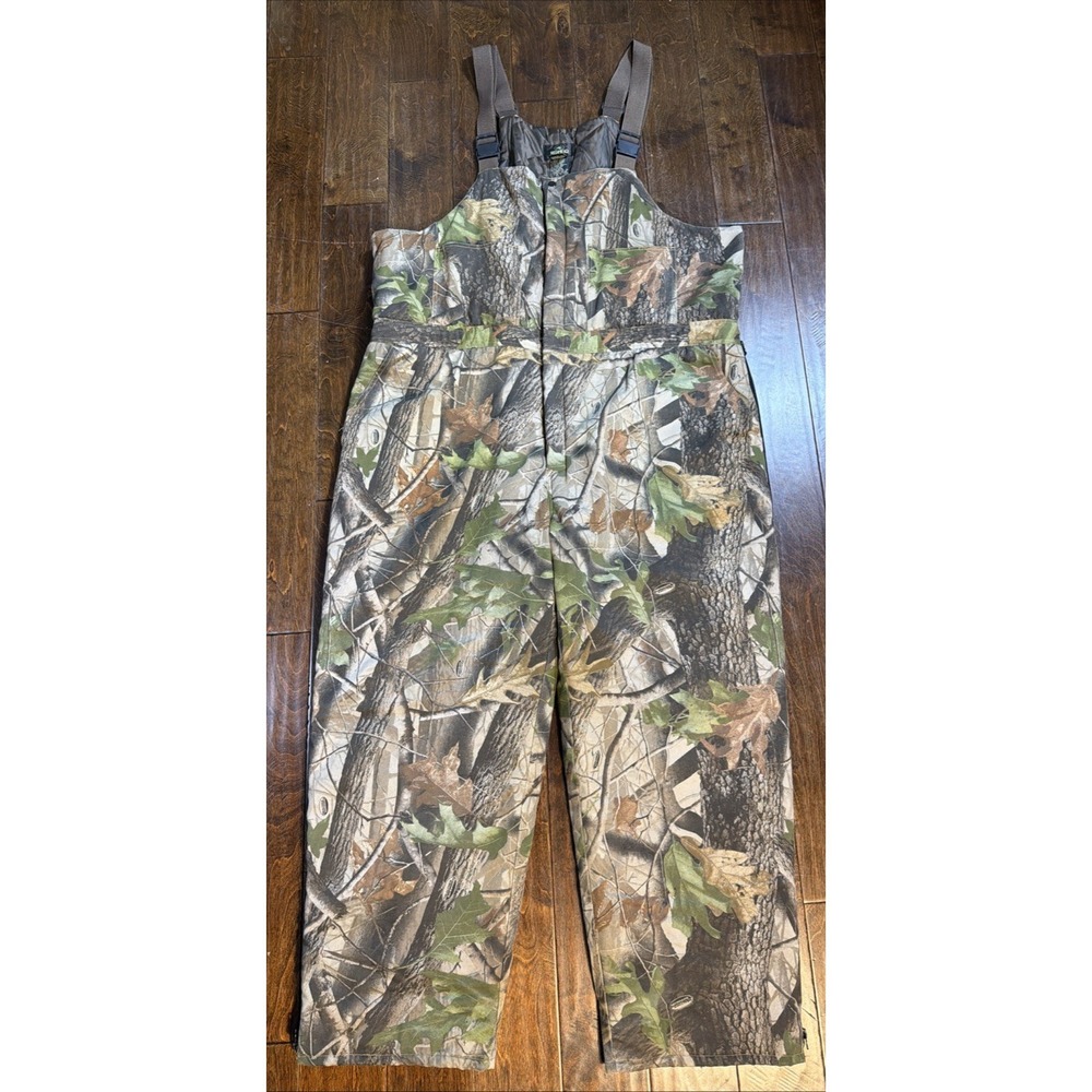 Redhead Mens Insulated Camo Bib Overalls With Adjustable Straps & Pockets 3XLT